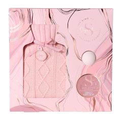 The Kind Edit Co. Signature Hot Water Bottle Gift  - Hot Water Bottle, 50g Bath Fizzer, 120ml Body Butter