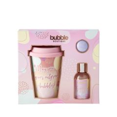 Style & Grace Bubble Boutique Travel Mug Gift Set Eco Packaging 2021 - Travel Mug, 100ml Bubble Bath, 50g Bath Fizzer