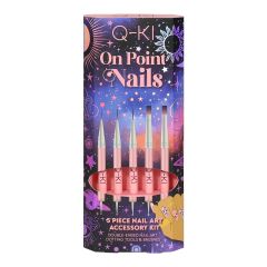 Q-Ki On Point Nails  Brush Set - 5 x Duo Ended Nail Art Brushes