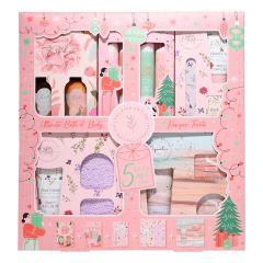 The Kind Edit Co. 5 in 1 Gift Set  Utopia: 4 x Bath Salts, Kind: Shower Gel, Body Lotion, Shower Flower, Spa Botanique: Hand Cream, Bath Salts, Nail File, Spa Botanique: Foot Lotion, Pair of Socks, Signature:  Shower Gel, Body Lotion, Bath Crystals