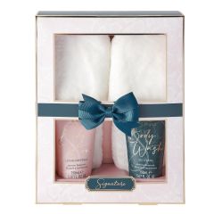 Style & Grace Signature Slipper Set Eco Packaging 2021 - 150ml Body Wash, 150ml Body Lotion 150ml, Fluffy Slippers
