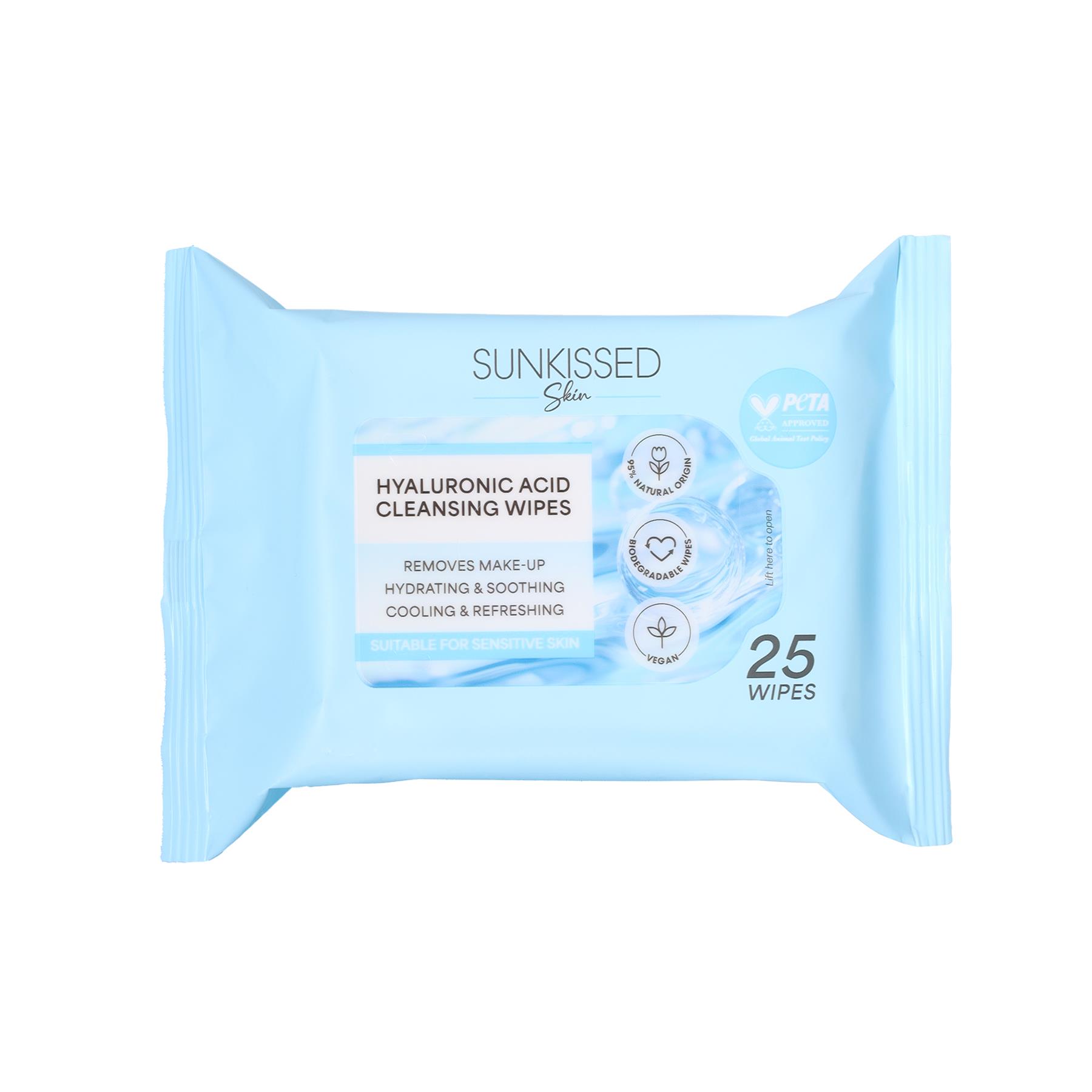 Sunkissed Skin Hyaluronic Acid Cleansing Wipes 25 Pack at Perfume Plus Direct