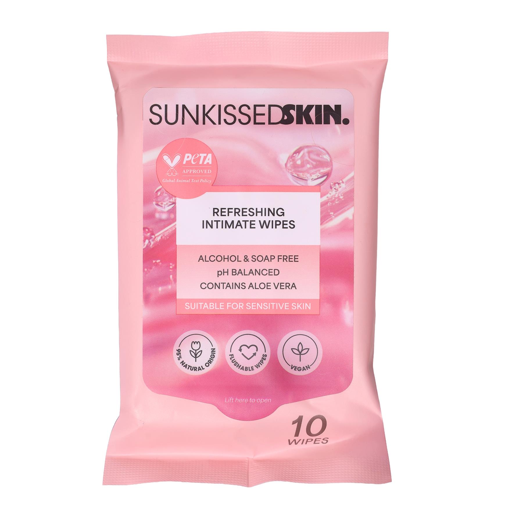 Sunkissed Skin Refreshing Intimate Cleansing Wipes 10 Pack
