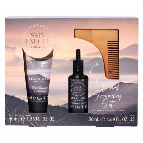 The Kind Edit Co. Skin Expert Beard Grooming Set  - 40ml Beard Wash, 50ml Beard Oil, Beard Comb
