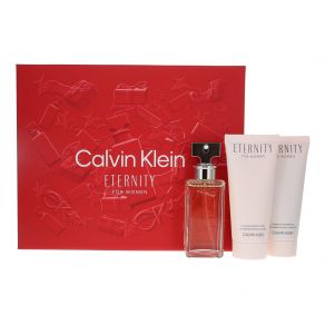 Calvin Klein Eternity 50ml Eau de Parfum Spray Gift Set 100ml Body Lotion, 100ml Shower Gelfor Her
