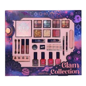 Q-Ki Glam Makeup Collection Set - Nail Polish, Lips, Face and Eye Makeup 