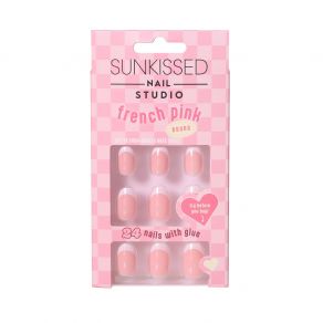 Sunkissed Nail Studio French Pink Round False Nail Set