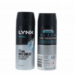 Lynx Ice Chill 150ml Body Spray - 72 Hrs Anti Sweat - Antiperspirant