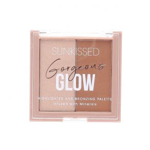 Sunkissed Gorgeous Glow Highlighter and Bronzer Palette Infused with Minerals - 5g Highlighter, 5g Bronzing