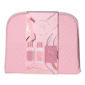 The Kind Edit Co. Signature Cosmetic Bag Set - Body Wash, Body Lotion, Bath Crystals