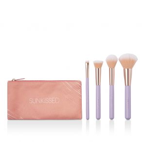 Sunkissed Natural Flawless Brush Set - Blusher, Powder, Blending, Eyeshadow Brush, Bag