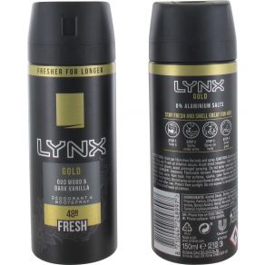 Lynx Gold All Day Fresh Deodorant & Body Spray 150ml 48H for Him