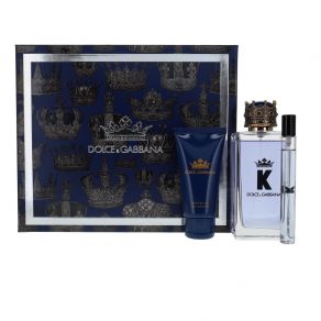 Dolce & Gabbana K 100ml Eau de Toilette Gift Set 50ml Shower Gel, 10ml Eau de Toilette Travel Spray for Him