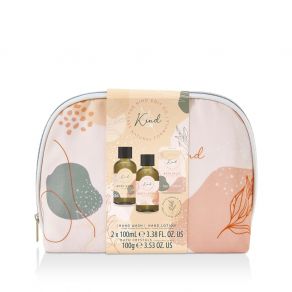 The Kind Edit Co Kind Cosmetic Bag Set - 100ml Body Wash, 100ml Body Lotion, 50g Bath Salts, Cosmetic Bag