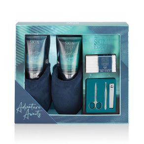 Style & Grace Skin Expert Relaxing Slipper Gift Set 150ml Shower Gel, 150ml Body Lotion, 110g Soap, 3 Piece Manicure Set 