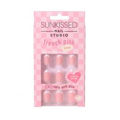 Sunkissed Nail Studio French Pink Round False Nail Set