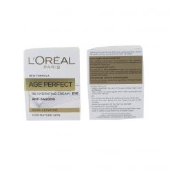 L'Oreal Age Perfect Re-Hydrating Eye Cream 15ml Anti- Sagging for Mature Skin (Soya Peptides)