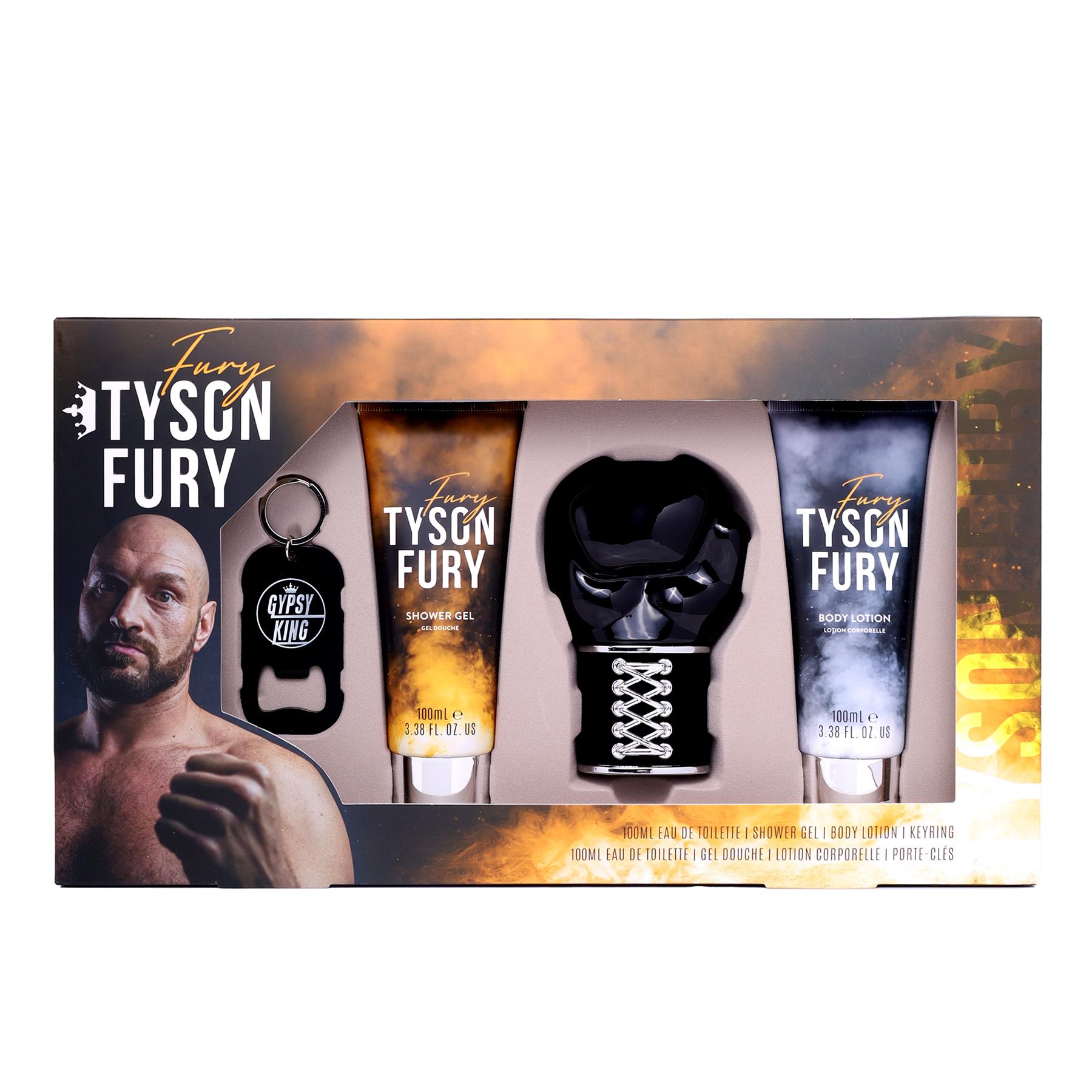 Tyson Fury 100ml Eau de Toilette Gift Set 100ml Shower Gel, 100ml Body Lotion for Him from Perfume Plus Direct