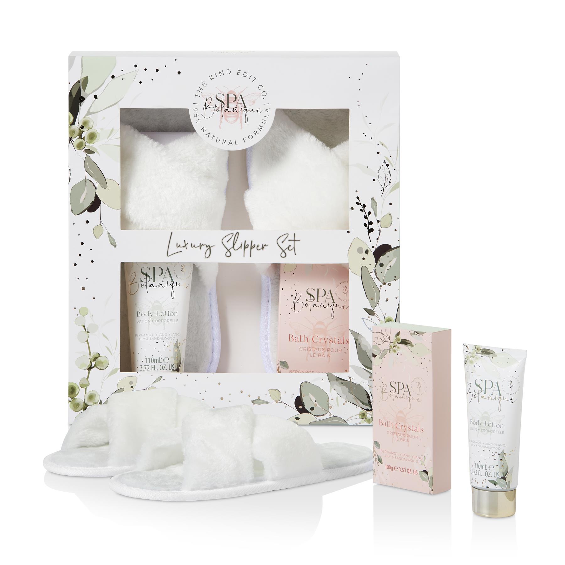The Kind Edit Co Spa Botanique Luxury Slipper Set - Pair of Slippers, 110ml Body Wash, 100g Bath... from Perfume Plus Direct