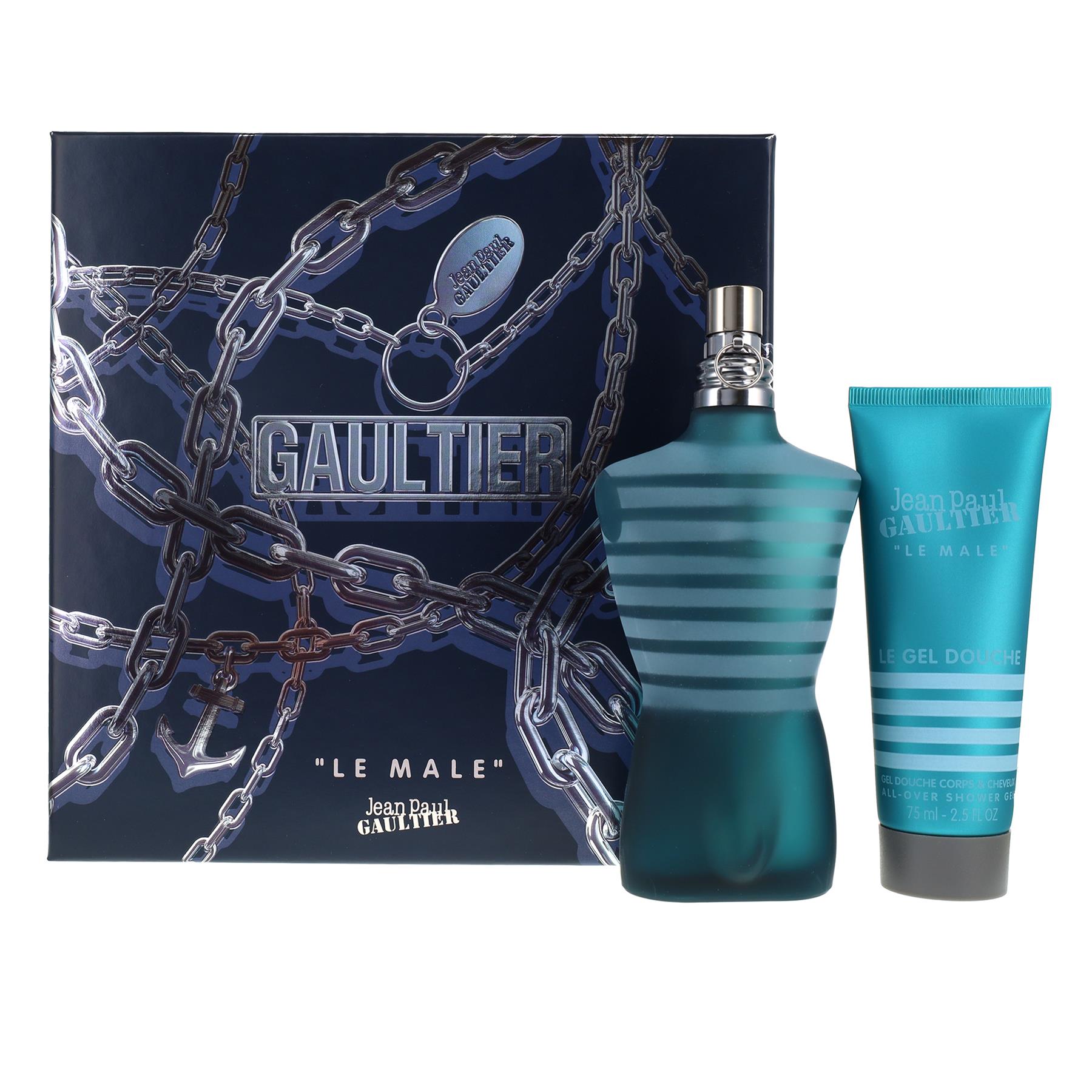 Jean Paul Gaultier Le Male 125ml Eau de Toilette Gift Set 75ml Shower Gel for Him at Perfume Plus Direct