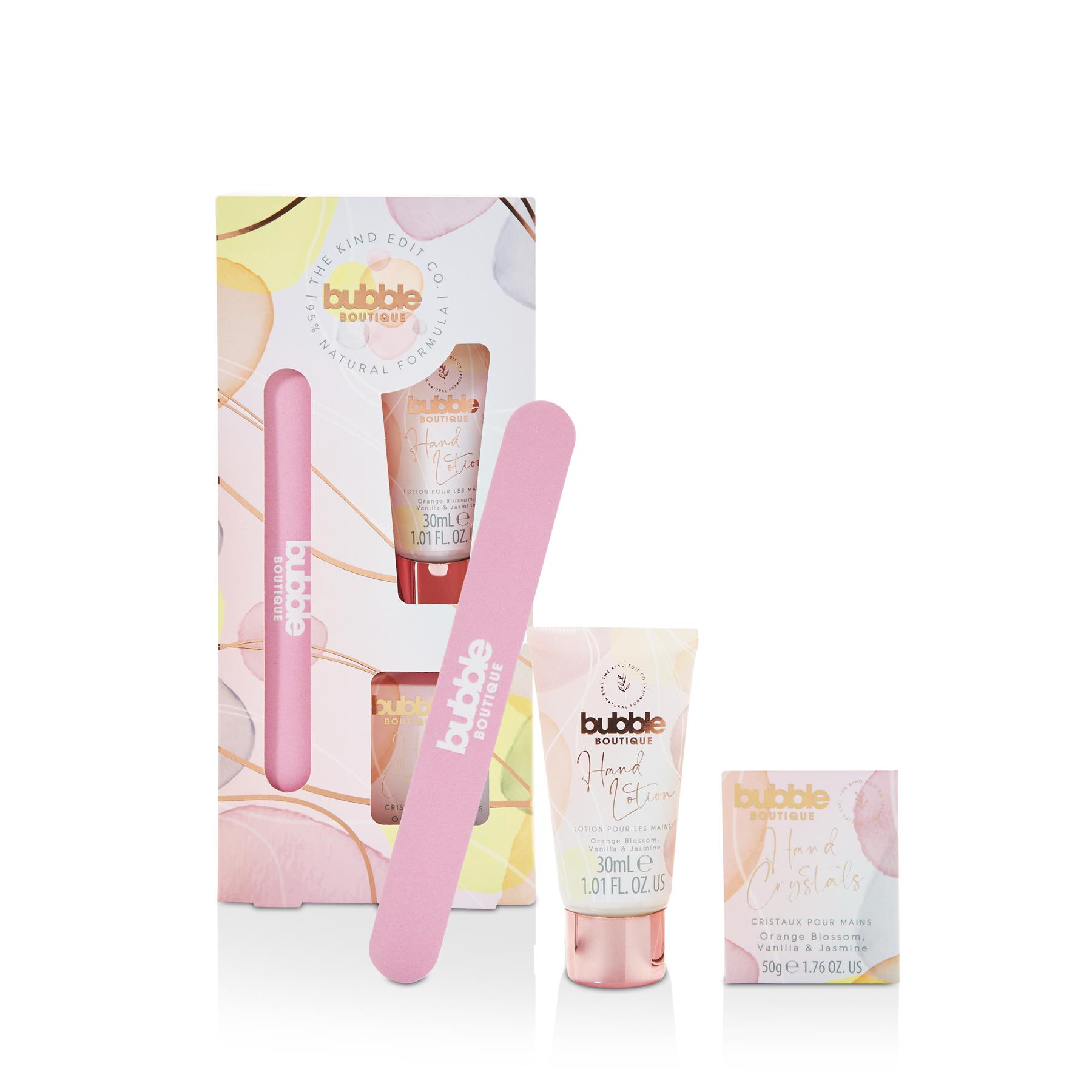 The Kind Edit Co Bubble Boutique Hand Care Set - 30ml Hand Lotion, 50g Hand Crystals, Nail File at Perfume Plus Direct
