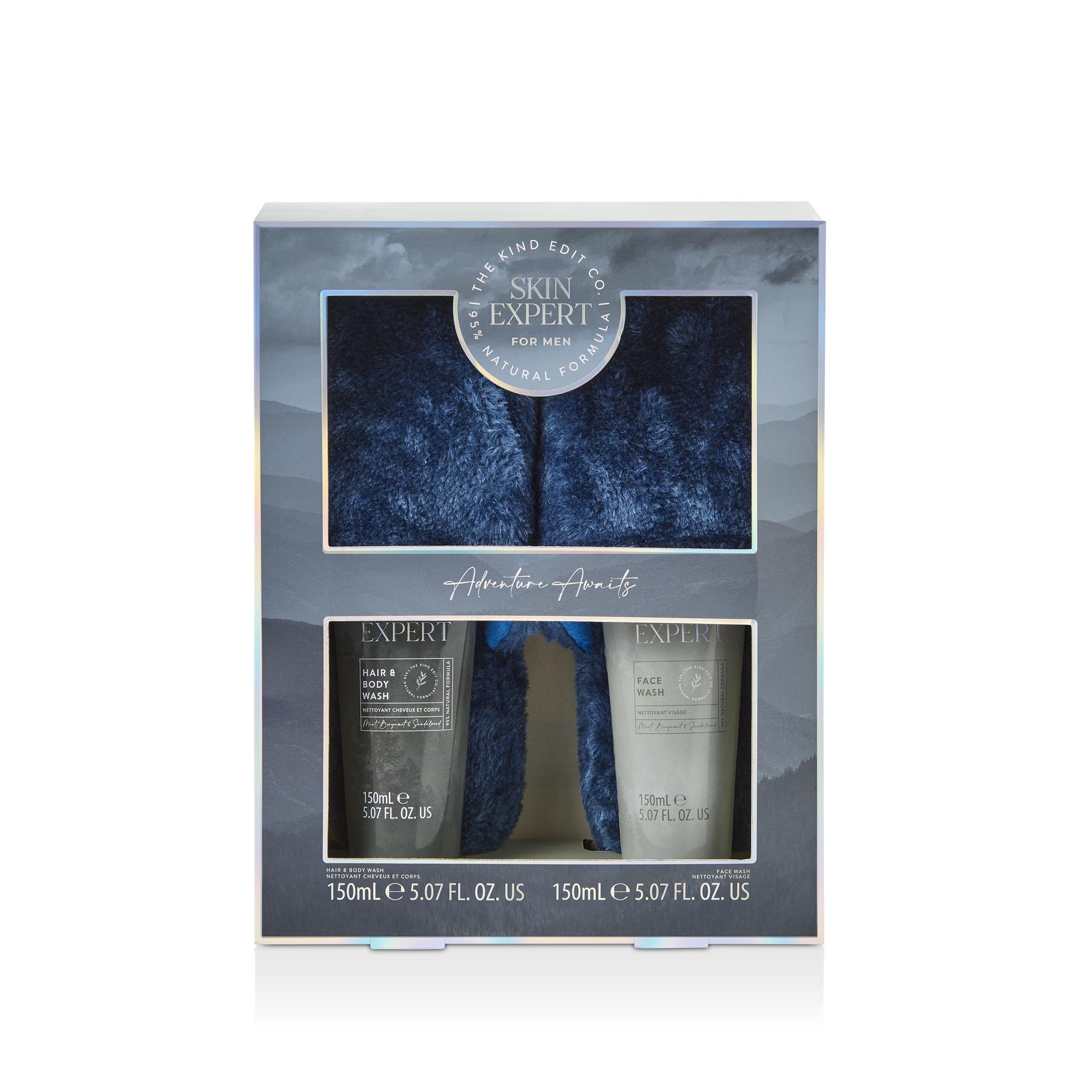 The Kind Edit Co Skin Expert Slipper Set - 150ml Hair & Body Wash at Perfume Plus Direct