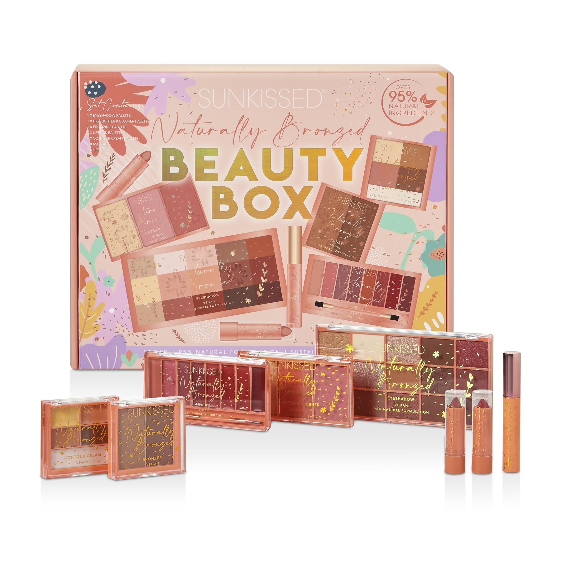 Sunkissed Naturally Bronzed Beauty Box - 2 x 3.3g Lipstick, Contour Palette, 2 x 5g Bronzer,... at Perfume Plus Direct
