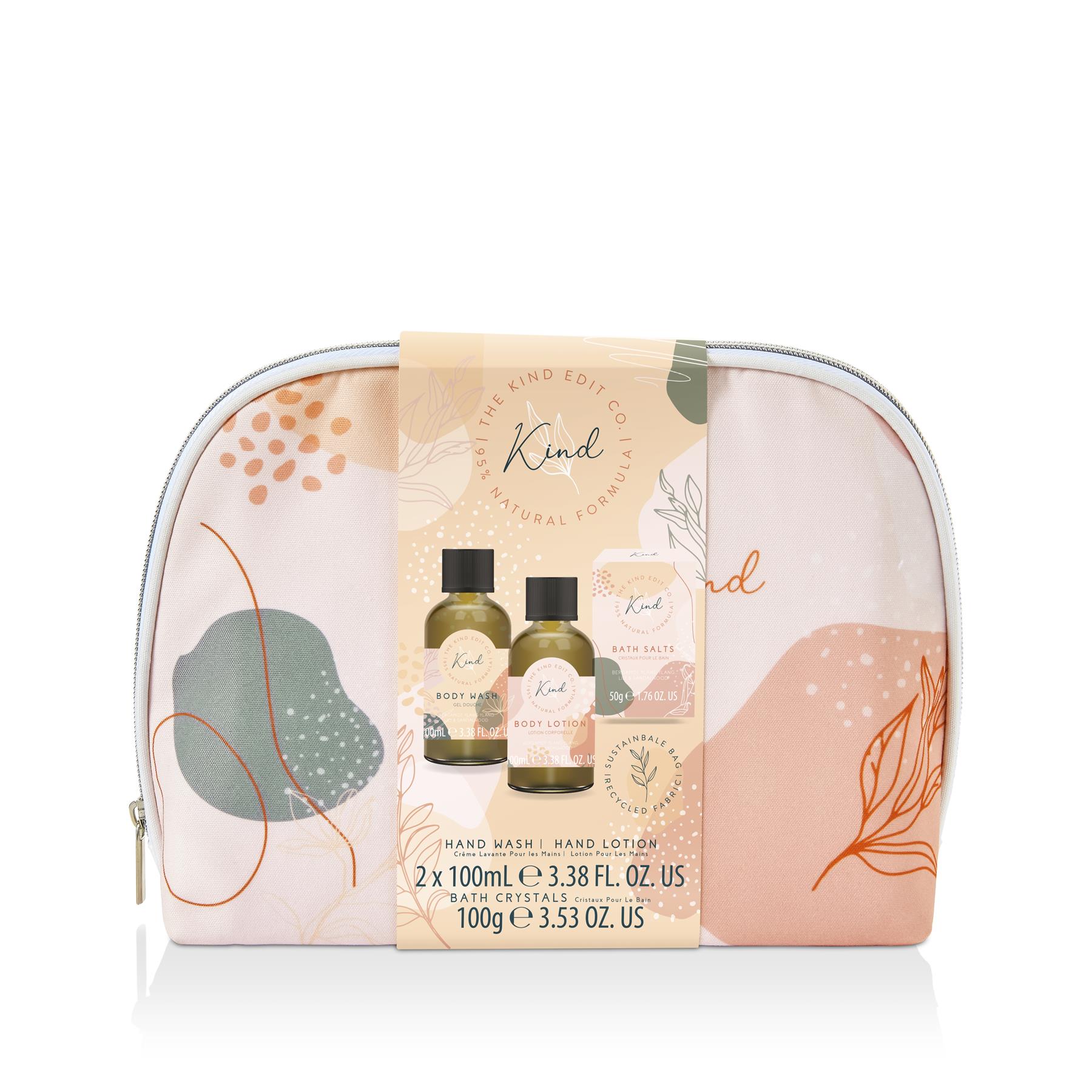 The Kind Edit Co Kind Cosmetic Bag Set - 100ml Body Wash, 100ml Body Lotion, 50g Bath Salts,... from Perfume Plus Direct